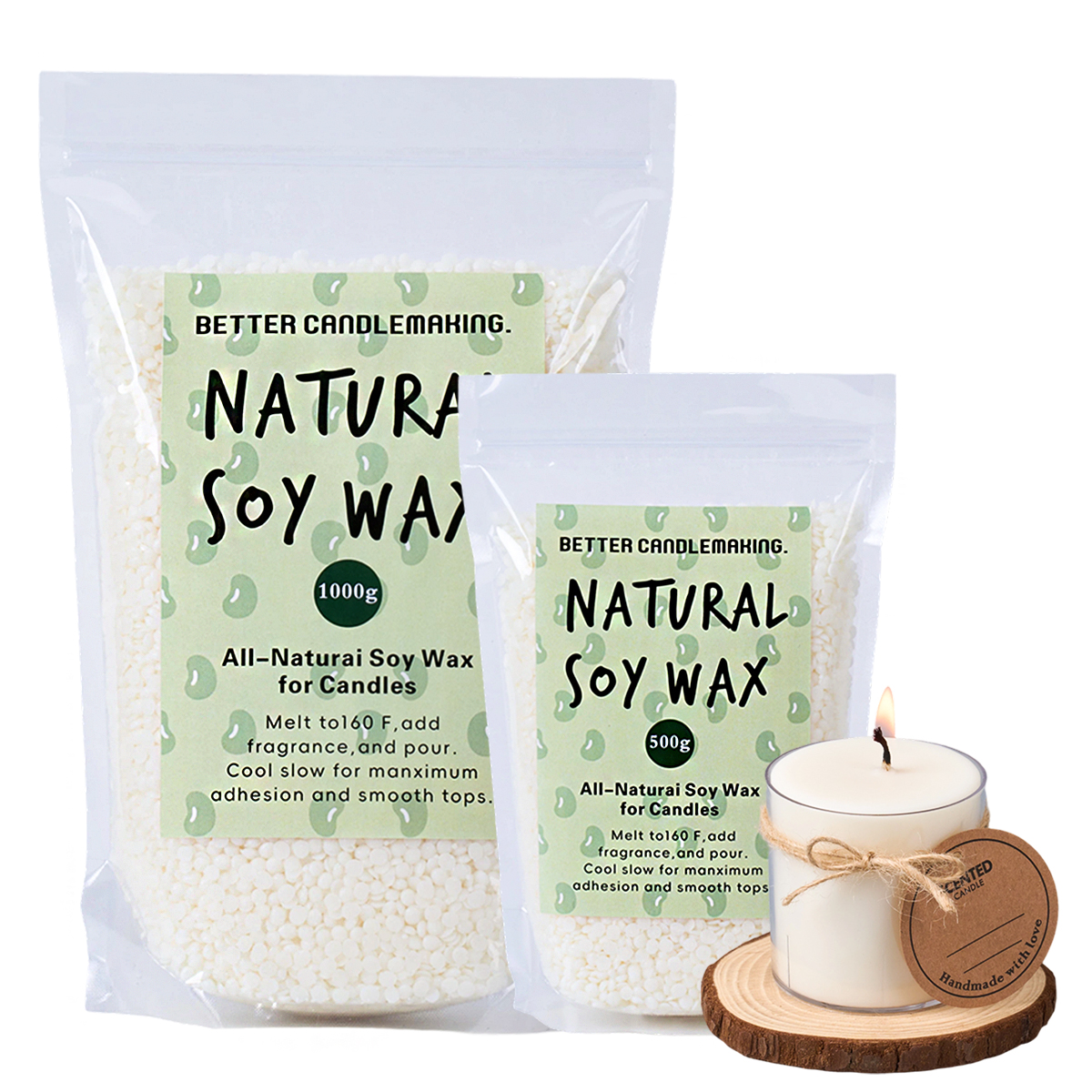 Candle Supplies To Make Candles - 500g/1000g Natural Soy Wax DIY Handmade