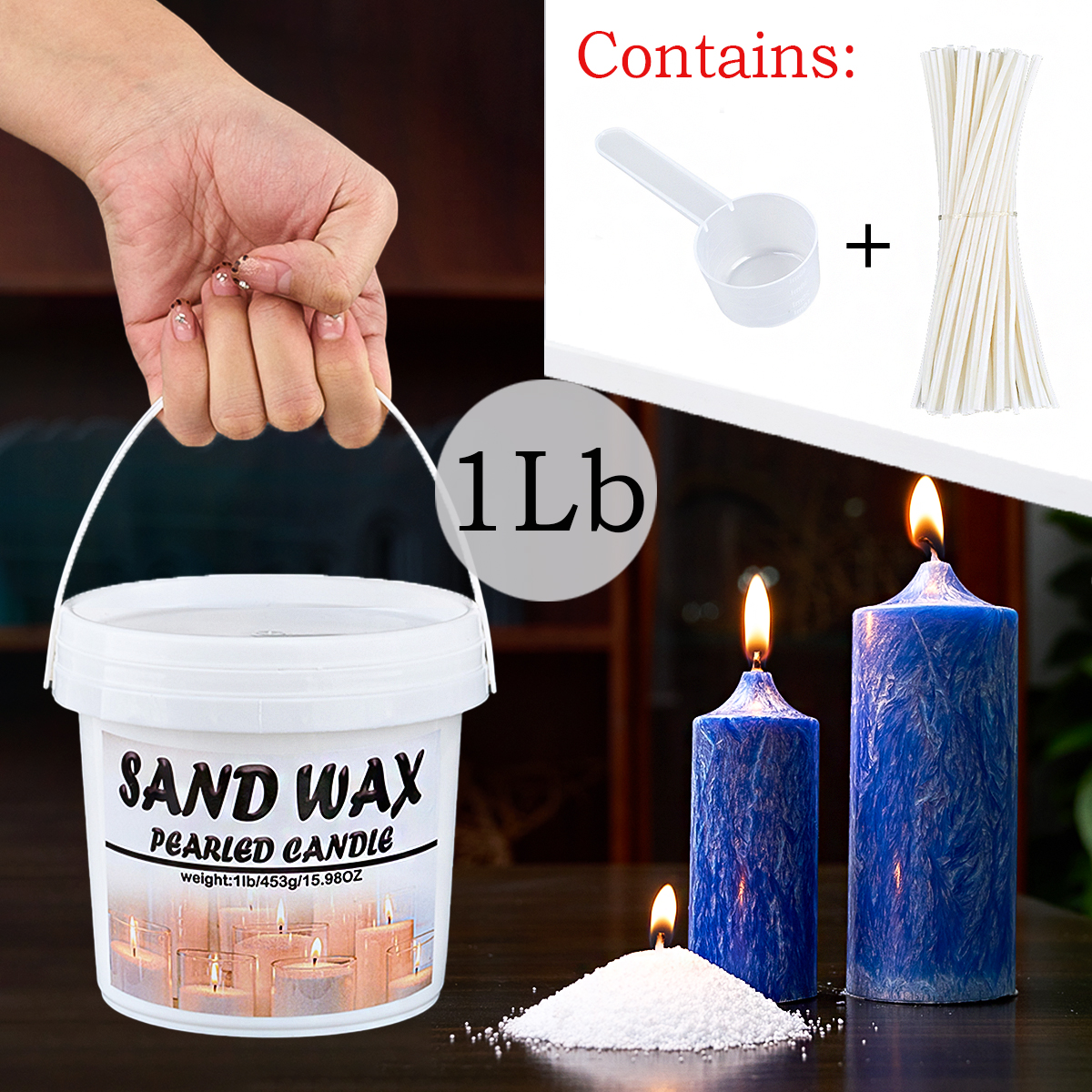 Candle Supplies To Make Candles - Upgraded Barrels 1Lb/453g Sand Wax DIY