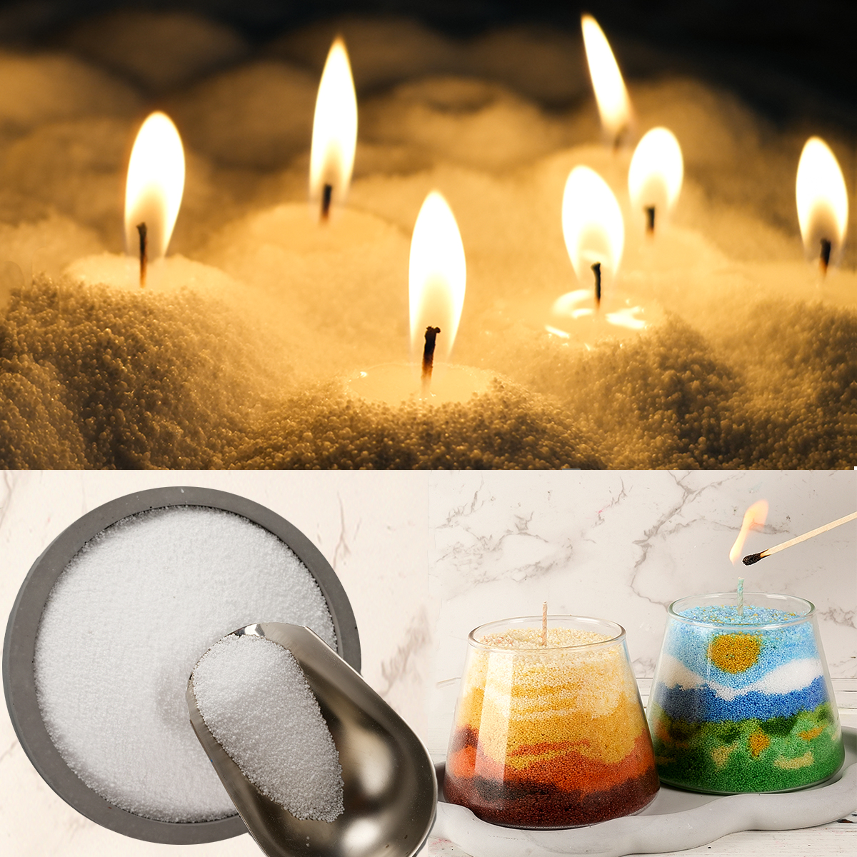 500g/1000g White Sand Wax Ice  - Candle Supplies To Make Candles review and price