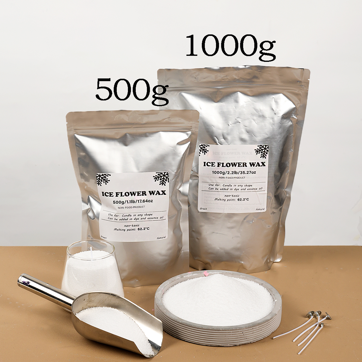 500g/1000g White Sand Wax Ice  - Candle Supplies To Make Candles review and price